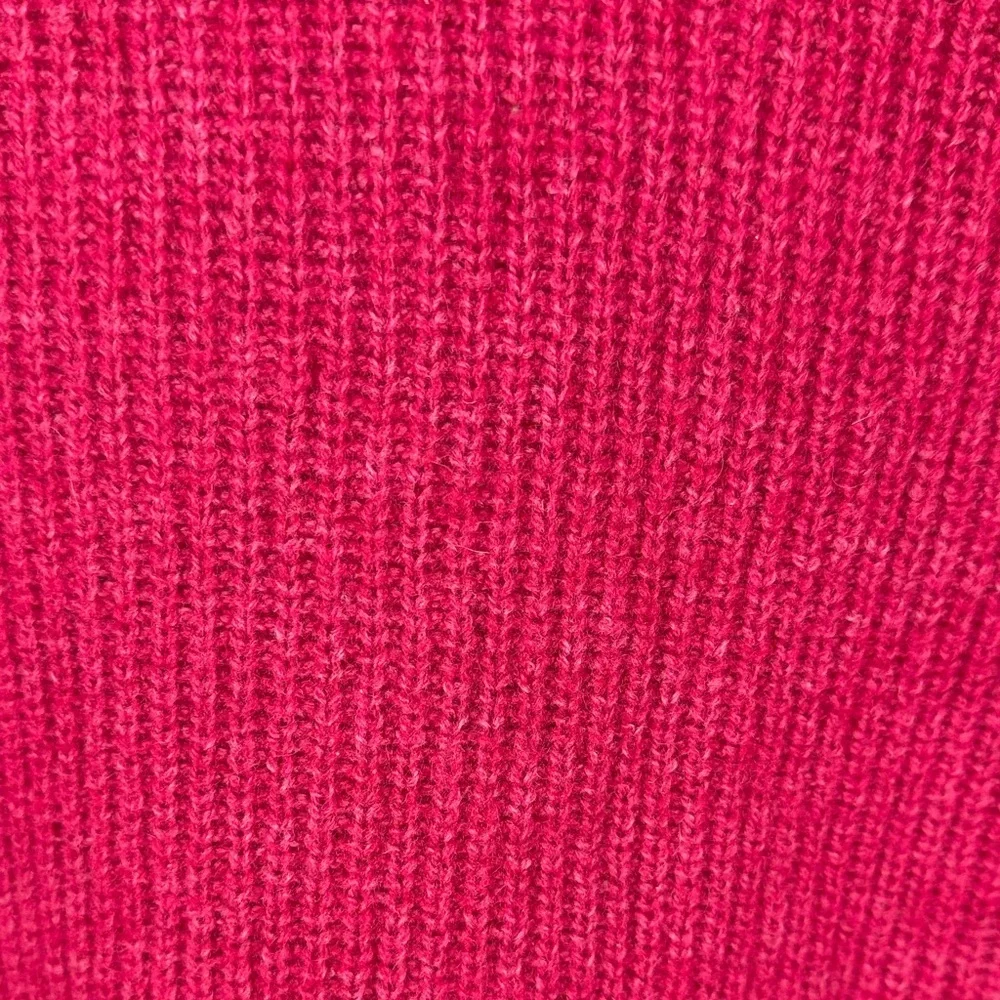 Tahari Merino Wool Cotton Blend Hot Pink Cowl Neck Long Sleeve Knit Sweater - Picture 6 of 9